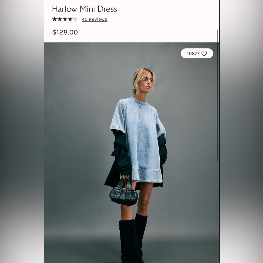 Free People Blue Harlow Mini Dress